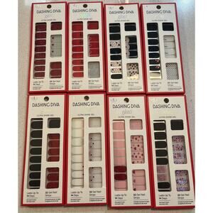 NIB Lot of 8 Dashing Diva Gloss Ultra Shine Gel Nail Strip Sets Heart Collection